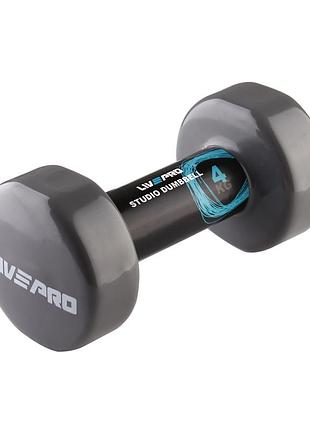 Гантель вінілова 1шт studio dumbbell сірий уні 4кг