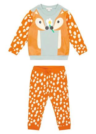 Бавовняний світшот і спортивні штани з принтом на 4-6 років