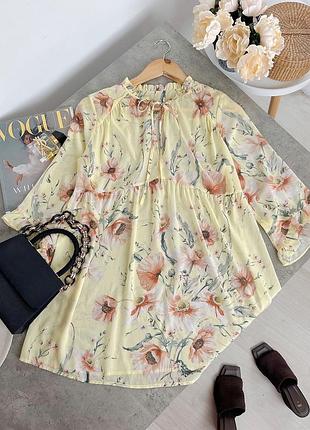 Шикарная лимонная блуза туника от h&amp;m