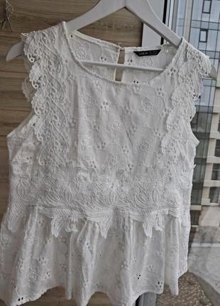 Белая блуза прошва shein разм s
