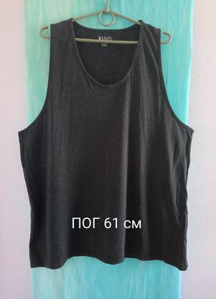 Мужская одежда/ майка черная 🖤 56/58/4xl размер, пог 61 см, коттон