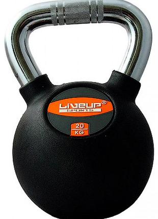 Гиря rubber kettel dumbell чорний уні 20кг
