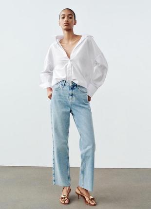 Джинсы женские синие прямые вареные zara new