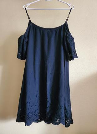 Платье с прошвой натуральная ткань