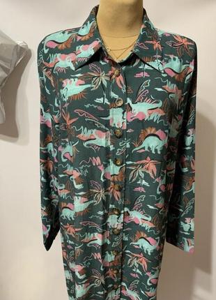 Платье-рубашка интересно принт