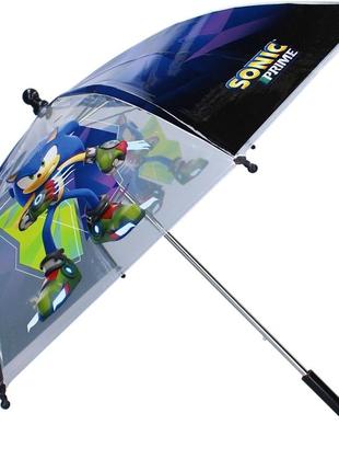 Детский прозрачный зонт соник sonic 3-6 лет