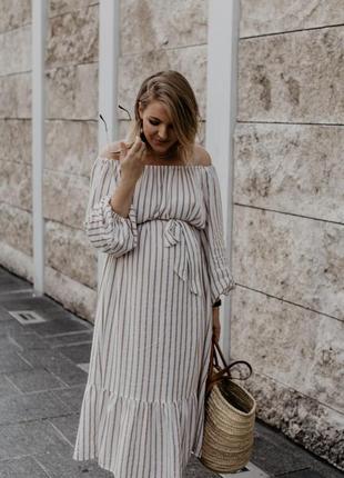 Длинное хлопковое винтажное платье сукня лен в стиле  reserved zara h&m cropp