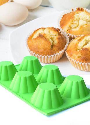 Форма для випікання кексів stenson 6 шт (hh-163) силікон