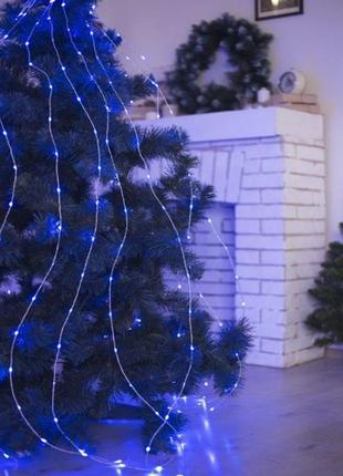 Гирлянда новогодняя ledlight "конский хвост" 3 м х 17 нитей по 30 led (rd209) синяя