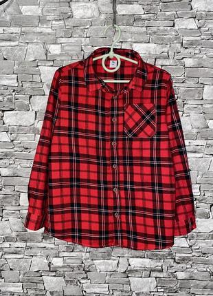 Красная рубашка в клетку, рубашка