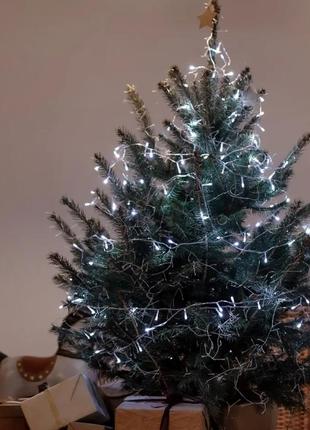 Гірлянда новорічна xmas 100 led 9 м силіконовий провід (rd7139) холодний білий