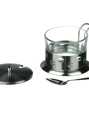 Цукорниця a-plus 250 мл з ложкою (1033)3 фото