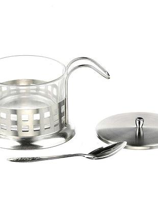 Сахарница stenson 180 мл (0150) стекло3 фото