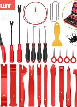 Съемники для демонтажа обивки автомобильного салона, набор для снятия обшивки и клипс, магнитол, 43шт + чехол