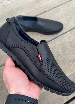 Чоловічі шкіряні мокасини levis