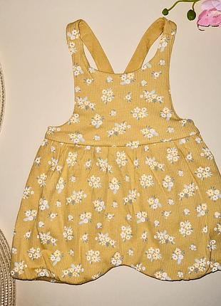 Комбинезон летнего горчичного цвета в цветочный принт для малыша завтрашний размер: 68 см.plуз: c&amp;a