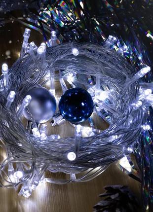 Гірлянда новорічна xmas 200 led 18 м силіконовий провід (rd7142) холодний білий