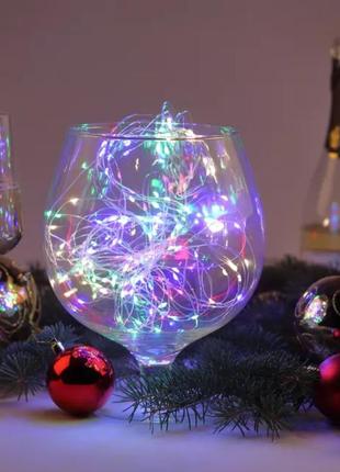 Гирлянда новогодняя на батарейках xmas "капля росы" 5 м (7742) мультицветная