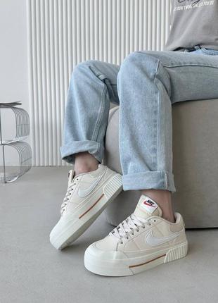 Nike court legacy beige кеды женские найк