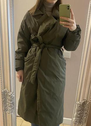 Тепле пальто stradivarius sm