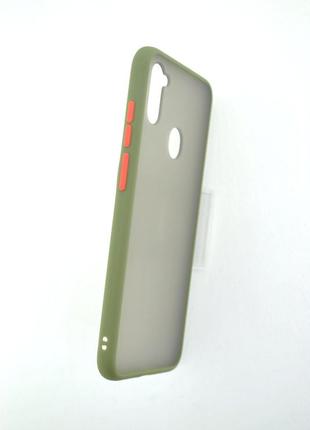 Чехол для телефона samsung a11/a115 silicone gingle matte dark olive/orange
