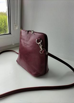 Кожаная фирменная итальянская сумочка кроссбоди vera pelle!8 фото