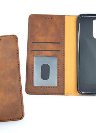 Чехол-книжка для телефона xiaomi redmi 10c wall dark brown (4you)