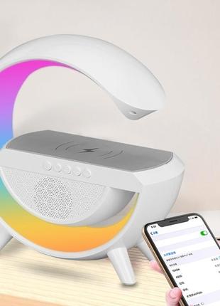 Настільна лампа-нічник g-smart з бездротовою зарядкою та bluetooth колонкою (yn-2209)