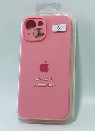 Чехол для телефона iphone 15 silicone case original full camera №6 light pink (4you)