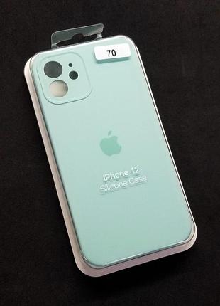 Чехол для телефона iphone 12 silicone case original full camera №70 mint (4you)