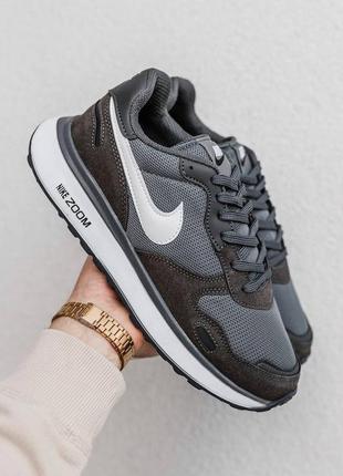 Чоловічі демісезонні літні кросівки в стилі nike air zoom найк зум сірі сітка замша 40, 41, 43 ntr349