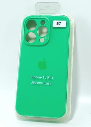 Чехол для телефона iphone 15pro silicone case original full camera №57 grass (4you)