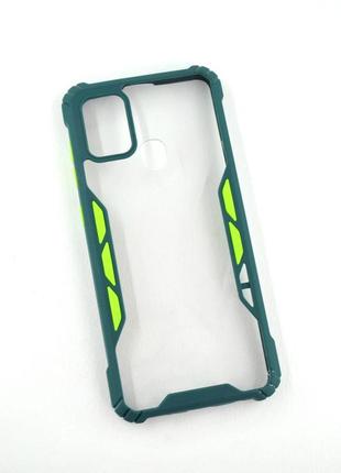 Чехол для телефона samsung a21s/a217 (2020) silicone vitrazh dark green/green