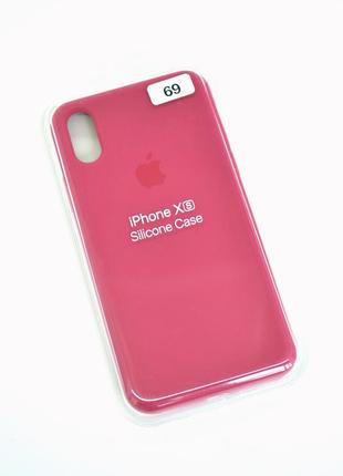 Чехол для телефона iphone x/xs silicone case original full №69 raspberry (4you)