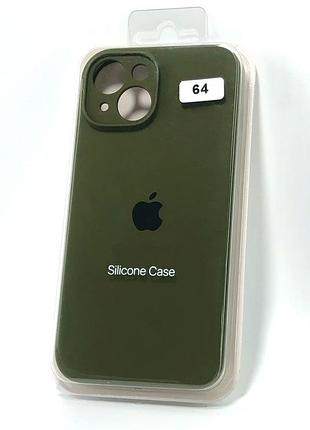 Чехол для телефона iphone 15plus silicone case original full camera №64 olive green (4you)