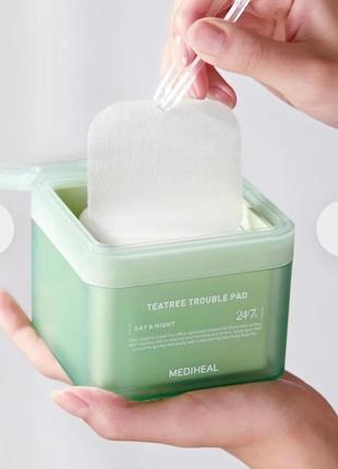Тонер-педи серветки для проблемної шкіри mediheal teatree trouble pad