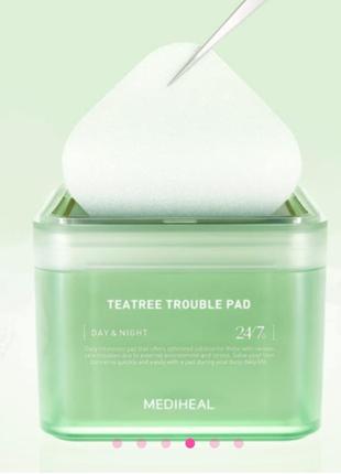 Тонер-педы салфетки для проблемной кожи mediheal teatree trouble pad
