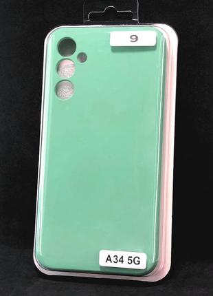 Чехол для телефона samsung a34(5g) silicone original full №9 azure (4you)