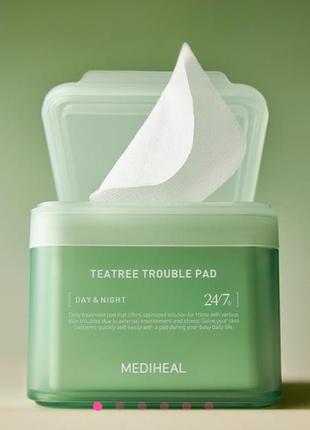 Тонер-педи серветки для проблемної шкіри mediheal teatree trouble pad