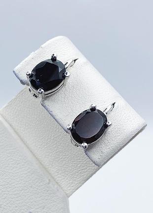 Сережки серебряные с гранатом 4,08 г