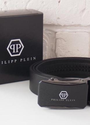 Чоловічий шкіряний ремінь philipp plein + коробка