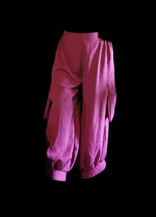 Штани з віскози на гумці niederberger літні шаровари штани висока посадка2 фото