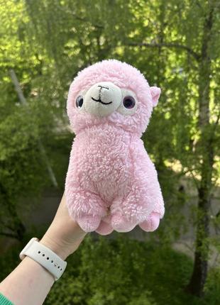 Мʼяка іграшка лама рожева2 фото