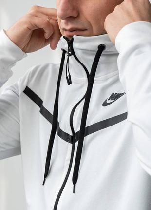 Футболка в подарок ! подростковый спортивный костюм мужской в стиле nike tech fleece черно-белый6 фото