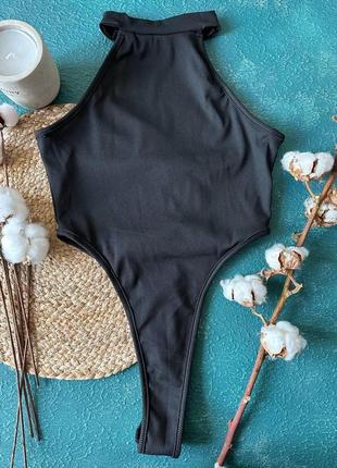 S/m/l cексуальное боди с высокими вырезами черный