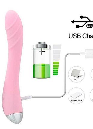Вібратор silver fox для стимуляції точки g usb - рожевий — вібратори