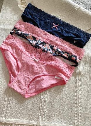 Набор из 3х трусиков слепых с кружевом