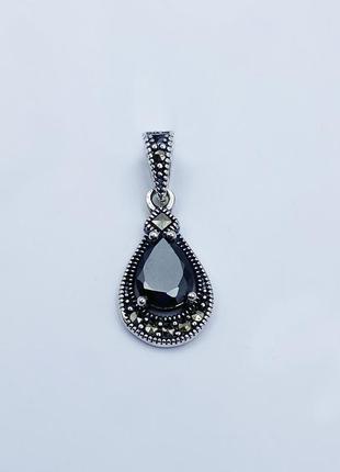 Кулон серебряный с агатом и марказитом 1,7 г