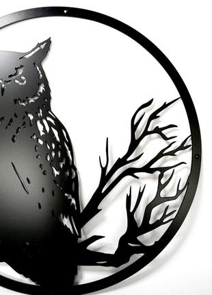 Декор на стену из металла сова