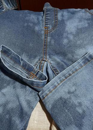 Стрейчевые джинсовые бриджи, лосины тай-дай,6 фото